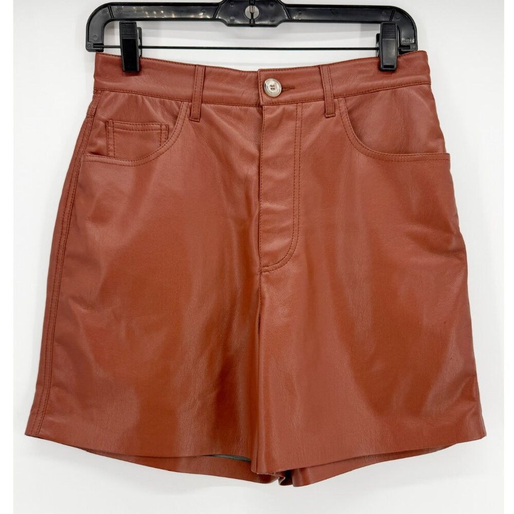 Nanushka Pleather Mini Shorts w/ Tags Size: M in Brown